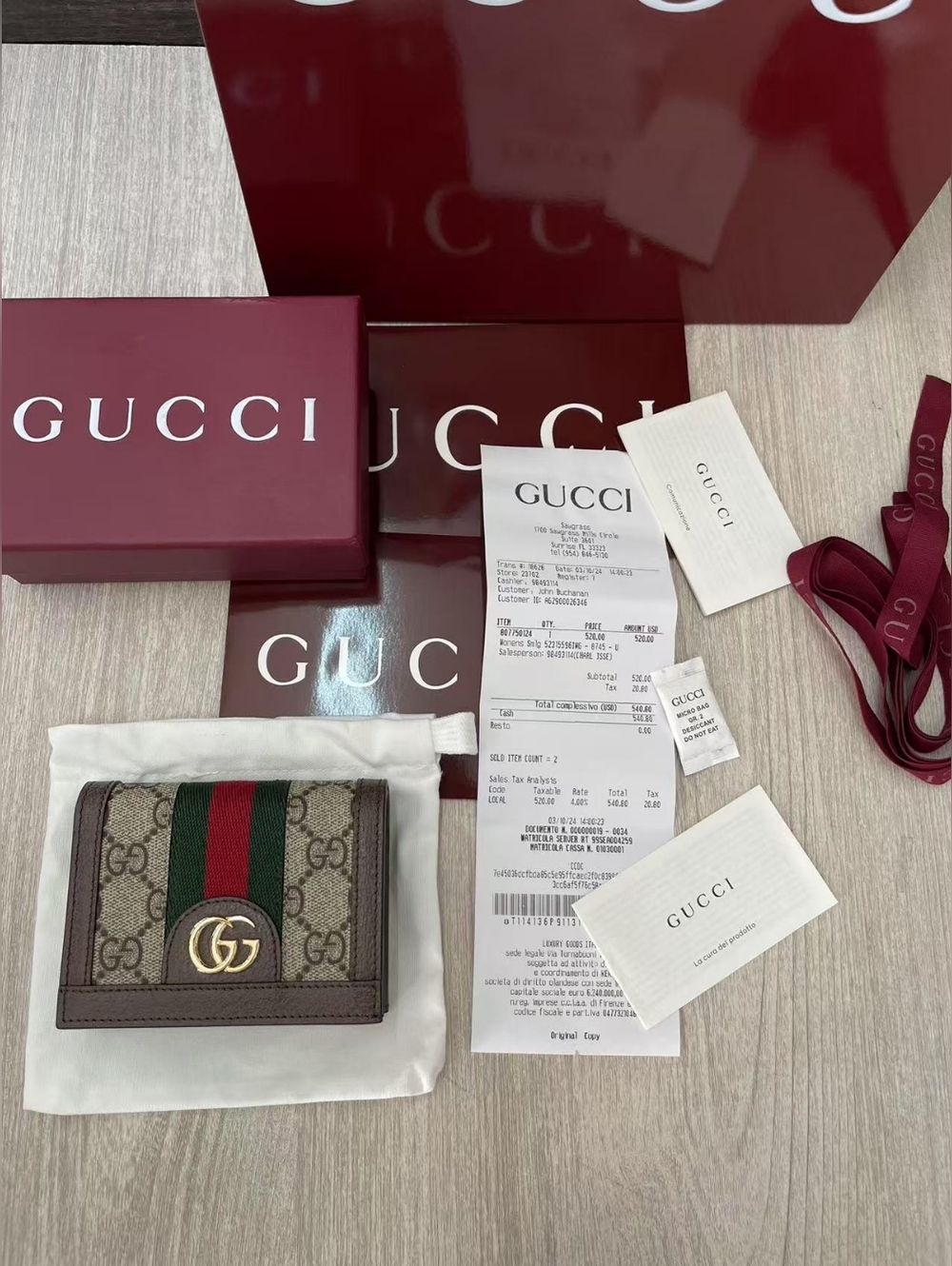 Gucci Ophidia Card Case Wallet